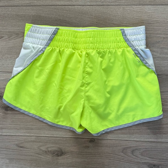 Nike Women's Neon Green Running Shorts - Picture 2 of 3